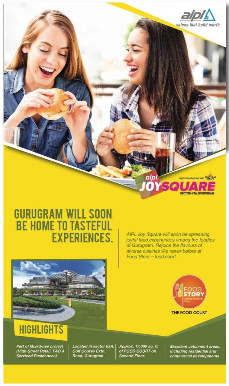 Rejoice the flavours of diverse cuisines at Food Story - The Food Court at Aipl Joy Square in Gurgaon